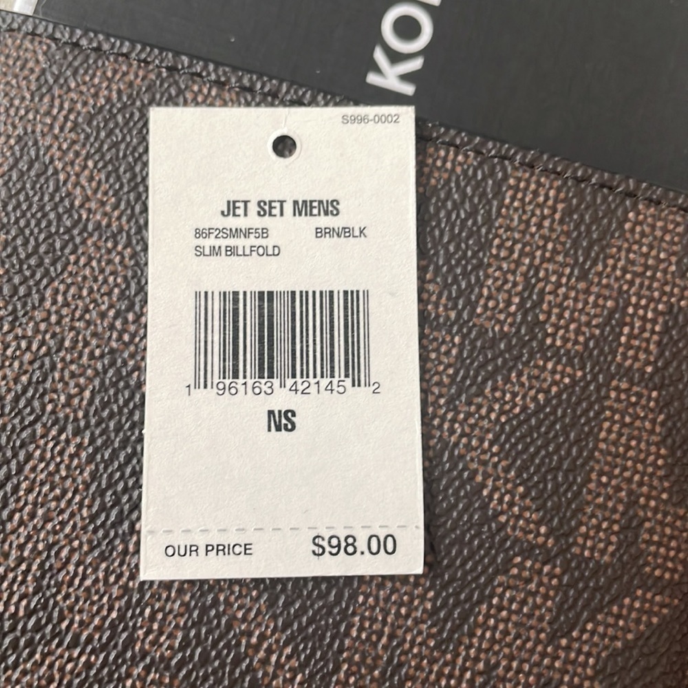 Brand New Michael Kors Jet Set Men’s Slim Billfold Brown & Black Logo Wallet - Picture 7 of 15